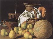 MELeNDEZ, Luis Style life with melon and pears oil painting reproduction